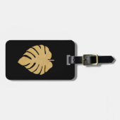 Gold Monstera afdrukken Bagagelabel (Voorkant horizontaal)