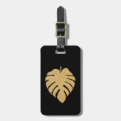 Gold Monstera afdrukken Bagagelabel (Voorkant verticaal)