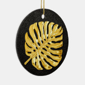 Gold Monstera Keramisch Ornament (Rechts)