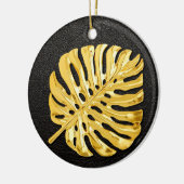 Gold Monstera Keramisch Ornament (Links)