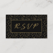 Gold monstera leaf, rsvp bruiloft informatiekaartje (Voorkant)