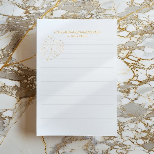 Gold Monstera plant leaf, goudkaas met plant Notitieblok