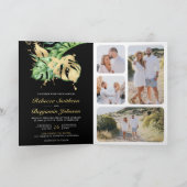 Gold Monstera Tropical Palm Black QR Code Wedding (Binnen)