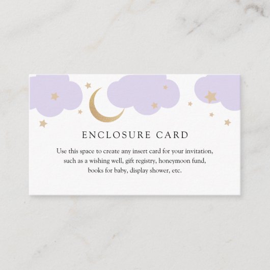 Gold Moon and Purple Clouds Enclosure Card Informatiekaartje (Voorkant)
