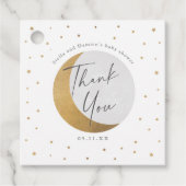 Gold Moon and Stars Baby shower Bedankt Bedankjes Labels (Voorkant)