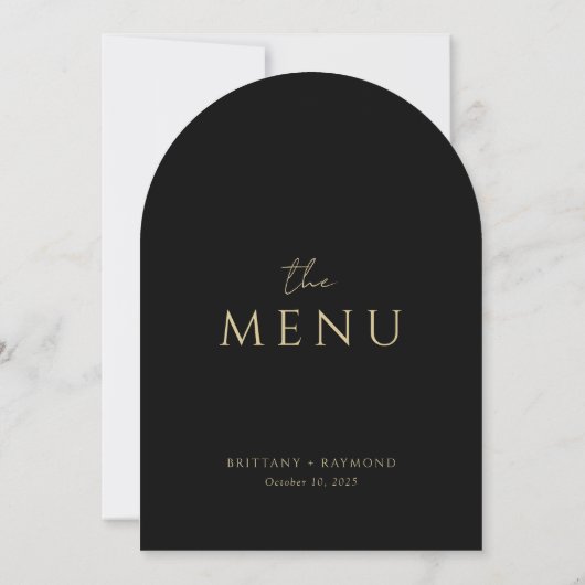 Gold Moon Arch Wedding Menu Kaart (Achterkant)
