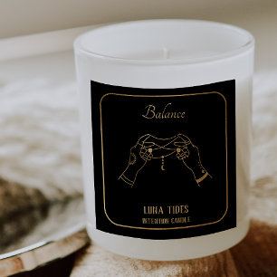 Gold Moon Balance Inention Candle Label
