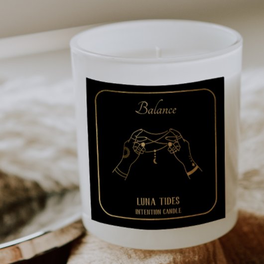 Gold Moon Balance Inention Candle Label