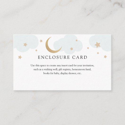 Gold Moon en Blue Clouds Enclosure Card Informatiekaartje (Voorkant)