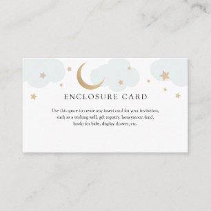 Gold Moon en Blue Clouds Enclosure Card Informatiekaartje