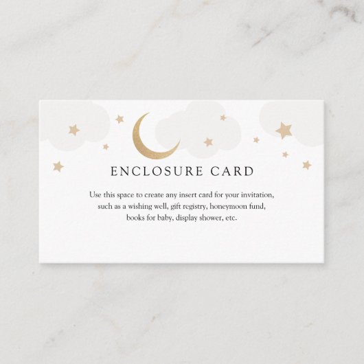 Gold Moon en Grey Clouds Enclosure Card Informatiekaartje (Voorkant)