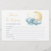 Gold moon en stars baby shower advies wenskaart briefpapier (Voorkant)