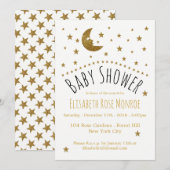 Gold Moon en Stars Baby shower Kaart (Voorkant / Achterkant)