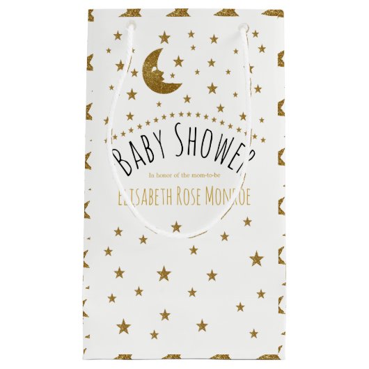 Gold Moon en Stars Baby shower Klein Cadeauzakje (Voorkant)