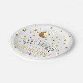 Gold Moon en Stars Baby shower Papieren Bordje (Gekanteld)
