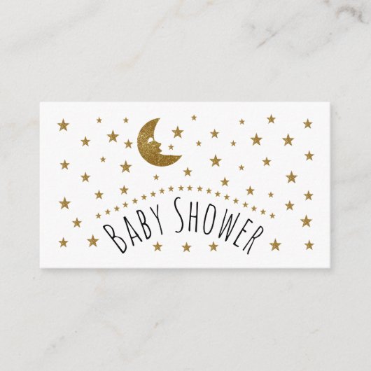 Gold Moon en Stars Baby shower Ticket Invitation Informatiekaartje (Voorkant)