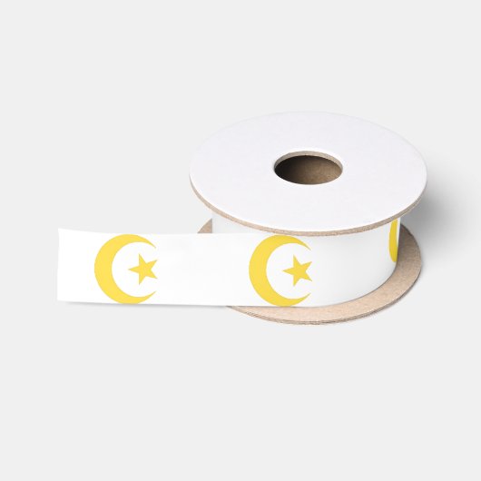 Gold moon en ster Islamic Satijnen Lint (Spoel)