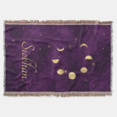Gold Moon faseert Paarse sterren op maat Deken (Voorkant)