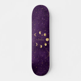 Gold Moon faseert Paarse sterren op maat Persoonlijk Skateboard