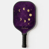 Gold Moon faseert Paarse sterren op maat Pickleball Paddle (Achterkant)