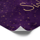 Gold Moon faseert Paarse sterren op maat Poster (Hoek)