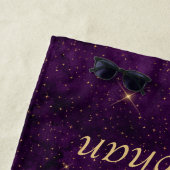 Gold Moon faseert Paarse sterren op maat Strandlaken (In situ)