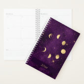 Gold Moon-fasen op Paarse sterren Planner (Display)