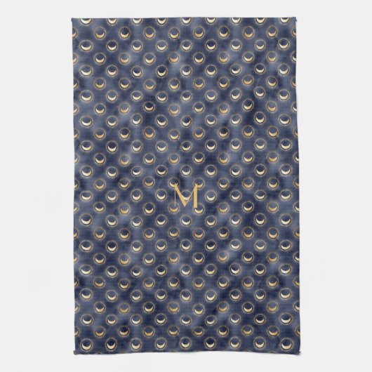 Gold Moon Navy Party Wedding decorations Theedoek (Verticaal)