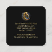 Gold Moon Phases Astrogoly Vierkante Visitekaartje (Achterkant)