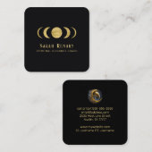 Gold Moon Phases Astrogoly Vierkante Visitekaartje (Voorkant / Achterkant)