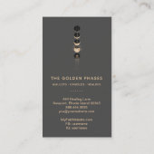 *~* Gold Moon Phases Glitter Cosmic Universe Visitekaartje (Achterkant)