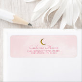Gold Moon Pink Waterverf Baby shower Label (Insitu)