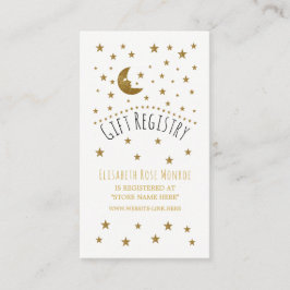 Gold Moon & Stars Baby shower Gift Registry Informatiekaartje