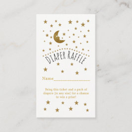 Gold Moon & Stars Baby shower Luier Raffle Ticket Informatiekaartje