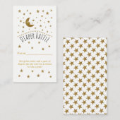Gold Moon & Stars Baby shower Luier Raffle Ticket Informatiekaartje (Voorkant / Achterkant)