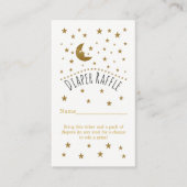 Gold Moon & Stars Baby shower Luier Raffle Ticket Informatiekaartje (Voorkant)