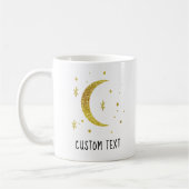 Gold Moon & Stars Custom Text Celestial  Koffiemok (Links)