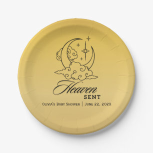 Gold Moon Stars Heaven Sent Baby shower Papieren Bordje