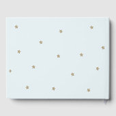 Gold Moon & Stars Lichtblauw Baby shower Gastenboek (Achterkant)