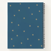 Gold Moon & Stars Navy Blue Baby shower Gastenboek Notitieboek (Achterkant)