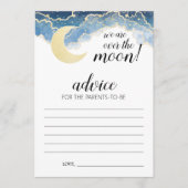 Gold moon sterren hemelse baby shower Advice cards Advieskaart (Voorkant)