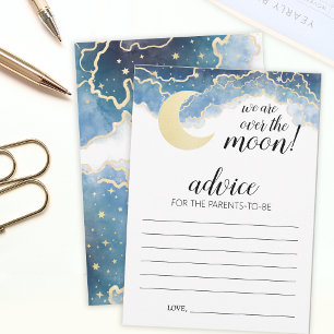 Gold moon sterren hemelse baby shower Advice cards Advieskaart