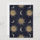 Gold Moon Sun Mandala Blue Night Sky Patroon Kaart (Achterkant)