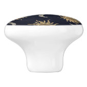 Gold Moon Sun Mandala Blue Night Sky Patroon Keramische Knop (Zijkant)