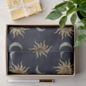Gold Moon Sun Mandala Blue Night Sky Patroon Tissuepapier (Geschenk)