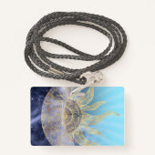 Gold Moon Sun Mandala Celestial Design Badge (Achterkant met draagriem)