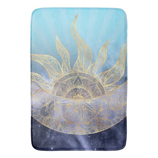 Gold Moon Sun Mandala Celestial Design Badmat (Voorkant Verticaal)