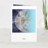 Gold Moon Sun Mandala Celestial Design Feestdagen Kaart (Achterkant)