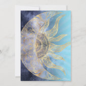 Gold Moon Sun Mandala Celestial Design Kaart (Achterkant)