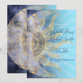 Gold Moon Sun Mandala Celestial Design Kaart (Voorkant / Achterkant)